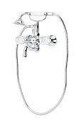 Boheme Crystal Смеситель для ванны с душевым комплектом: ручной душ, излив 21,5 см, цвет: chrome 273-CRST