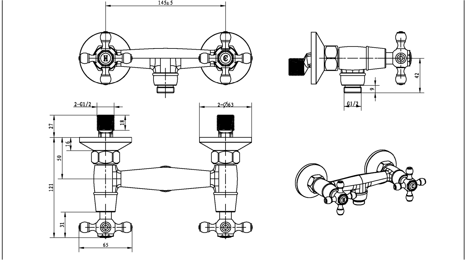 Boheme Flora Смеситель для душа без излива и душевого набора, цвет: chrome 274-FL