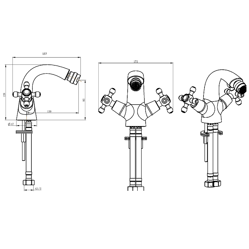 Boheme Crystal Смеситель для биде, без донного клапана, цвет: chrome 276-CRST