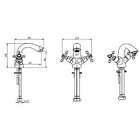Boheme Camelia Смеситель для раковины без донного клапана, длина излива 11,6 см, цвет: gold 291-Camelia