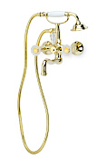 Boheme Camelia Смеситель для ванны с душевым комплектом: ручной душ, излив 21,5 см, цвет: gold 293-Camelia