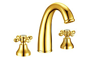Boheme Camelia Смеситель для раковины на 3 отверстия, длина излива 13,8 см, без дк, цвет: gold 297-Camelia