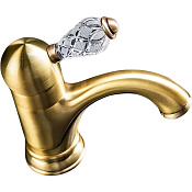 Boheme Crystal Смеситель для раковины без донного клапана, длина излива 12,4 см, цвет: bronze 301-CRST