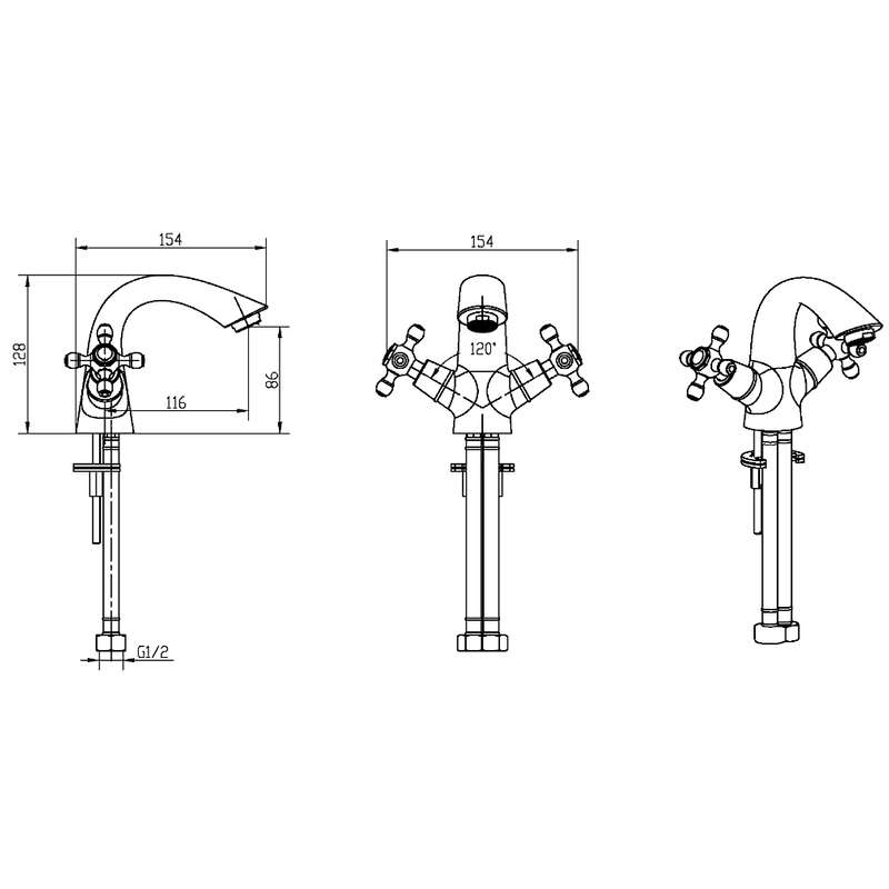 Boheme Camelia Смеситель для раковины без донного клапана, длина излива 11,6 см, цвет: bronze 311-Camelia
