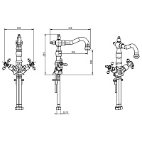Boheme Camelia Смеситель для раковины без донного клапана, длина излива 15 см, цвет: bronze 312-Camelia