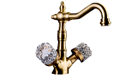 Boheme Crystal Смеситель для раковины без донного клапана, длина излива 15 см, цвет: bronze 312-CRST