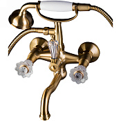 Boheme Camelia Смеситель для ванны с душевым комплектом: ручной душ, излив 21,5 см, цвет: bronze 313-Camelia