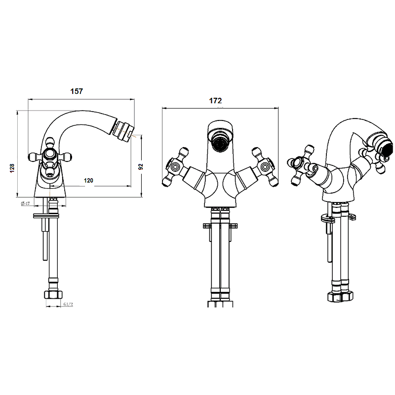 Boheme Camelia Смеситель для биде, без донного клапана, цвет: bronze 316-Camelia