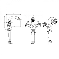 Boheme Crystal Смеситель для биде, без донного клапана, цвет: bronze 316-CRST