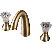 Boheme Camelia Смеситель для раковины на 3 отверстия, излив 13,8 см, без дк, цвет: bronze 317-Camelia