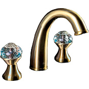 Boheme Flora Смеситель для раковины на 3 отверстия, длина излива 13,8 см, без дк, цвет: bronze 317-FL