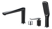 Boheme Venturo Spirale Смеситель на борт ванны, на 4 отверстия, с ручным душем, цвет: black 370-B