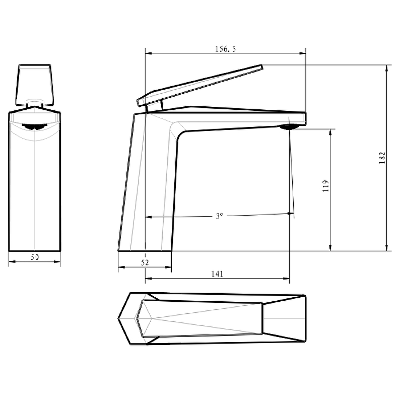 Boheme Venturo Смеситель для раковины без дк, длина излива 14,1 см, цвет: shine gun metall 371-SGM