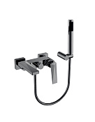 Boheme Venturo Смеситель для ванны с душевым набором, излив 20 см, цвет: shine gun metall 373-SGM