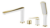 Boheme Venturo Spirale Смеситель на борт ванны, на 4 отверстия, с ручным душем, цвет: white 380-W