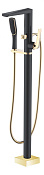 Boheme Venturo Смеситель напольный с душевым набором - ручной душ, шланг, цвет: black 389-B