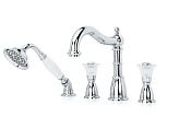 Boheme Camelia Spirale Смеситель на борт ванны, на 4 отверстия, с ручным душем, цвет: chrome 396-Camelia