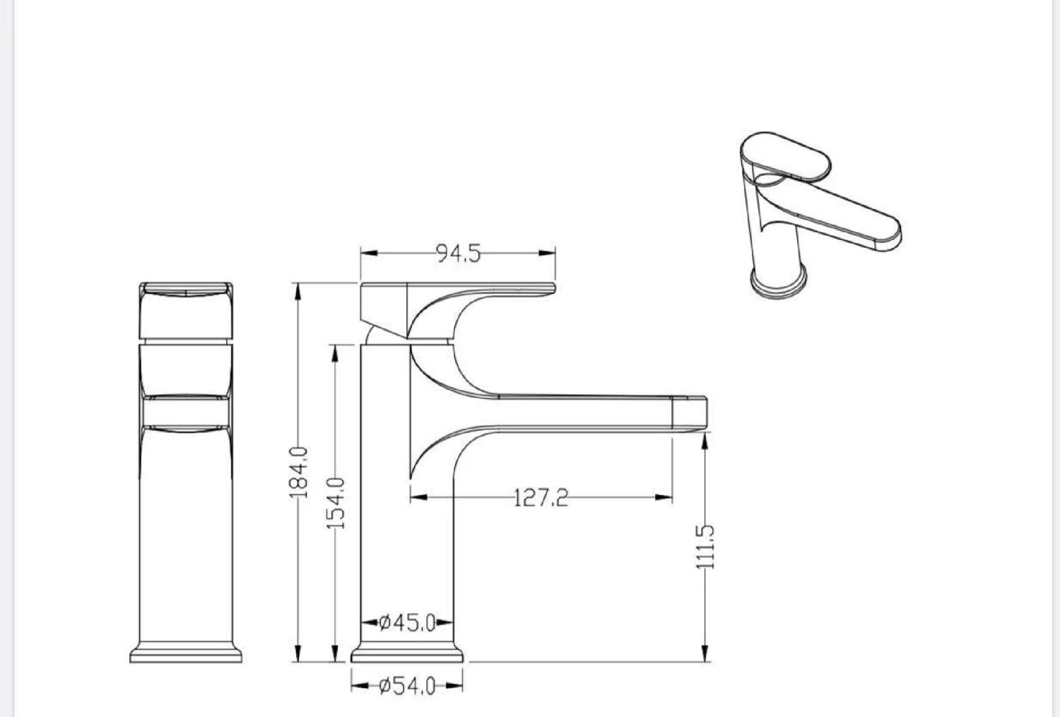 Boheme Spectre Смеситель для раковины без донного клапана, длина излива 12,7 см, цвет: black 451-B