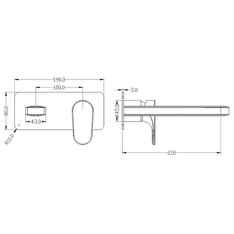Boheme Spectre Смеситель для раковины встраиваемый, излив, с внутренней частью, цвет: matt white 455-MW
