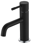 Boheme Uno Смеситель для раковины без донного клапана, длина излива 12 см, цвет: black/chrome 461-BCR
