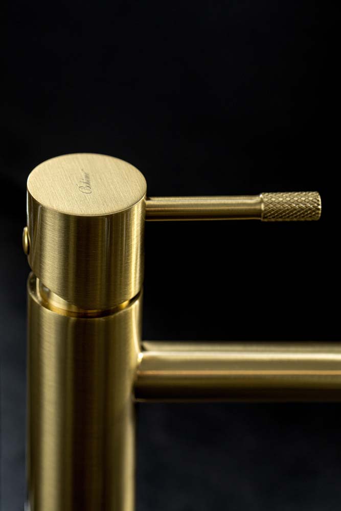 Boheme Uno Смеситель для раковины без донного клапана, длина излива 12 см, цвет: matt gold 461-MG