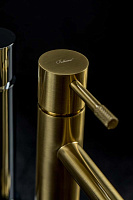 Boheme Uno Смеситель для раковины без донного клапана, длина излива 12 см, цвет: matt gold 461-MG