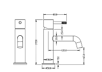Boheme Uno Смеситель для раковины без донного клапана, длина излива 12 см, цвет: matt gold 461-MG
