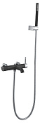 Boheme Uno Смеситель для ванны с душевым комплектом: ручной душ, излив 19 см, цвет: black/chrome 463-BCR