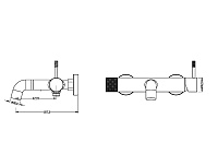 Boheme Uno Смеситель для ванны с душевым комплектом: ручной душ, шланг, излив 19 см, цвет: matt gold 463-MG