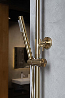 Boheme Uno Смеситель для ванны с душевым комплектом: ручной душ, шланг, излив 19 см, цвет: matt gold 463-MG