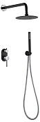 Boheme Uno Душевой комплект встраиваемый - смеситель, верхний, ручной душ, шланг, цвет: black/chrome 464-BCR
