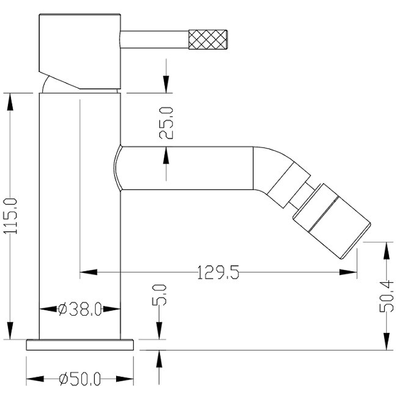 Boheme Uno Смеситель для биде, без донного клапана, цвет: matt gold 466-MG