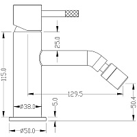 Boheme Uno Смеситель для биде, без донного клапана, цвет: shine gun metall 466-SGM