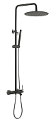 Boheme Uno Душевая стойка: смеситель, ручной душ, шланг, верхний душ 30см, цвет:black/chrome 468-BCR