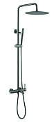 Boheme Uno Душевая стойка: смеситель, ручной душ, шланг, верхний душ 30 см, цвет: gun metall 468-GM