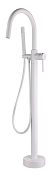 Boheme Uno Смеситель напольный с душевым набором - ручной душ, шланг, держатель, цвет: matt white 469-MW