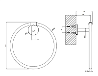 Gessi Tondo Полотенцедержатель кольцевой 22,4 см, цвет: brushed brass PVD 63709#727
