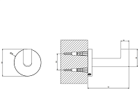 Gessi Tondo Крючок для полотенец одинарный, подвесной, цвет: brushed brass PVD 63621#727