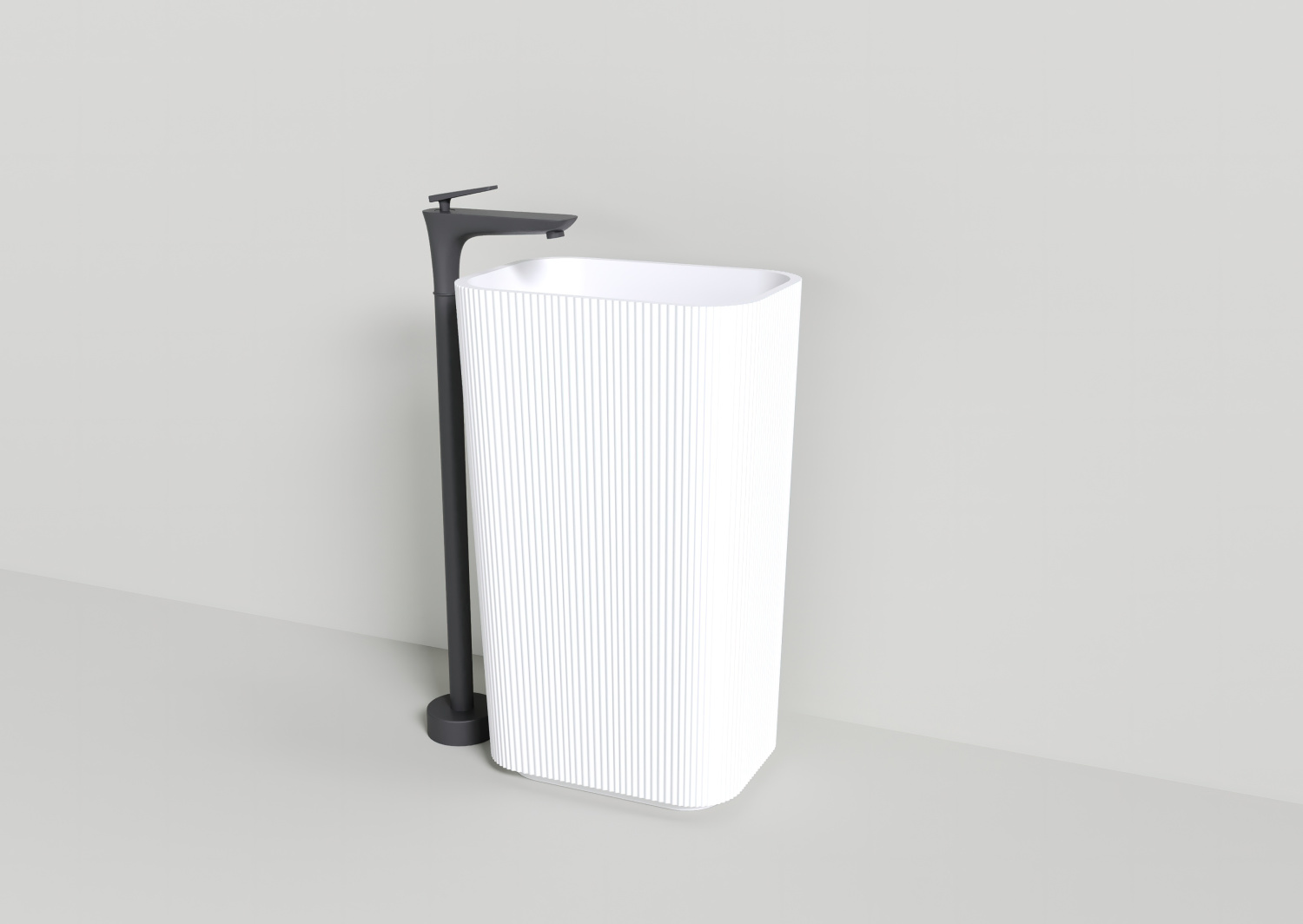 NT Bagno Eccolo Раковина напольная 50х35хh85 см, цвет: белый матовый NT702