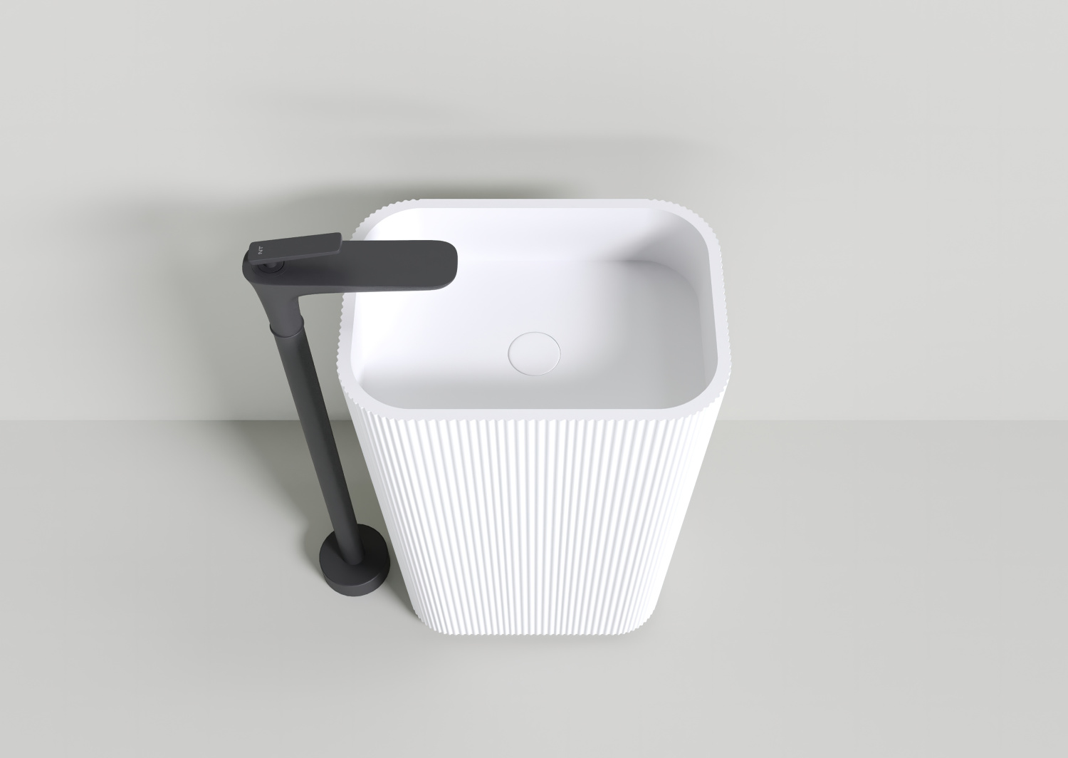 NT Bagno Eccolo Раковина напольная 50х35хh85 см, цвет: белый матовый NT702