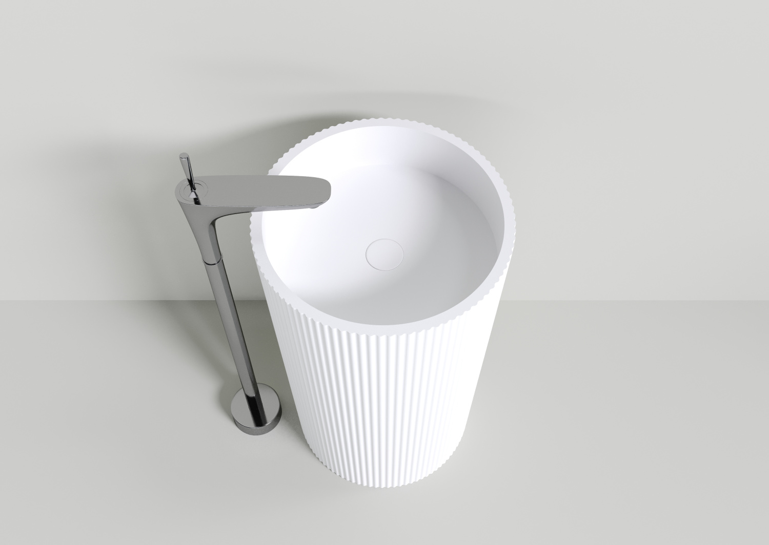 NT Bagno Bravo Раковина напольная 50х50хh85 см, цвет: белый матовый NT703