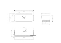 NT Bagno Favoloso Ванна отдельностоящая 170х75хh55 см, цвет: белый матовый NT221