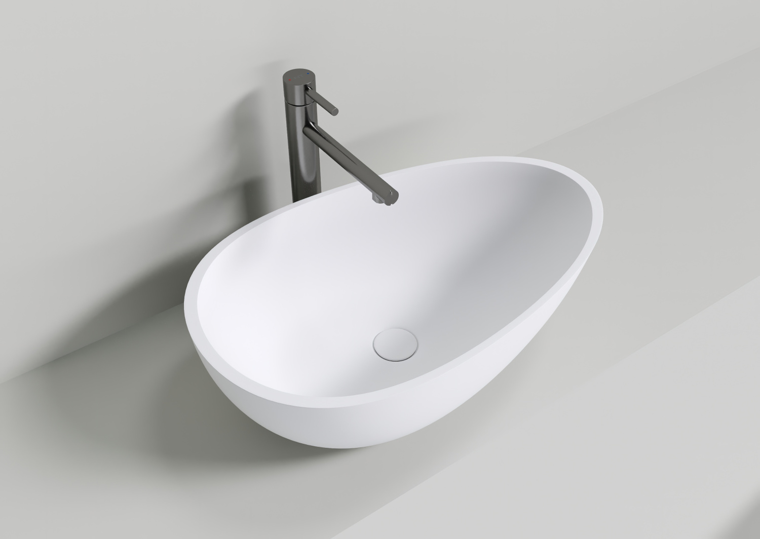 NT Bagno Napoli Раковина чаша 60х35хh16 см, цвет: белый матовый NT404