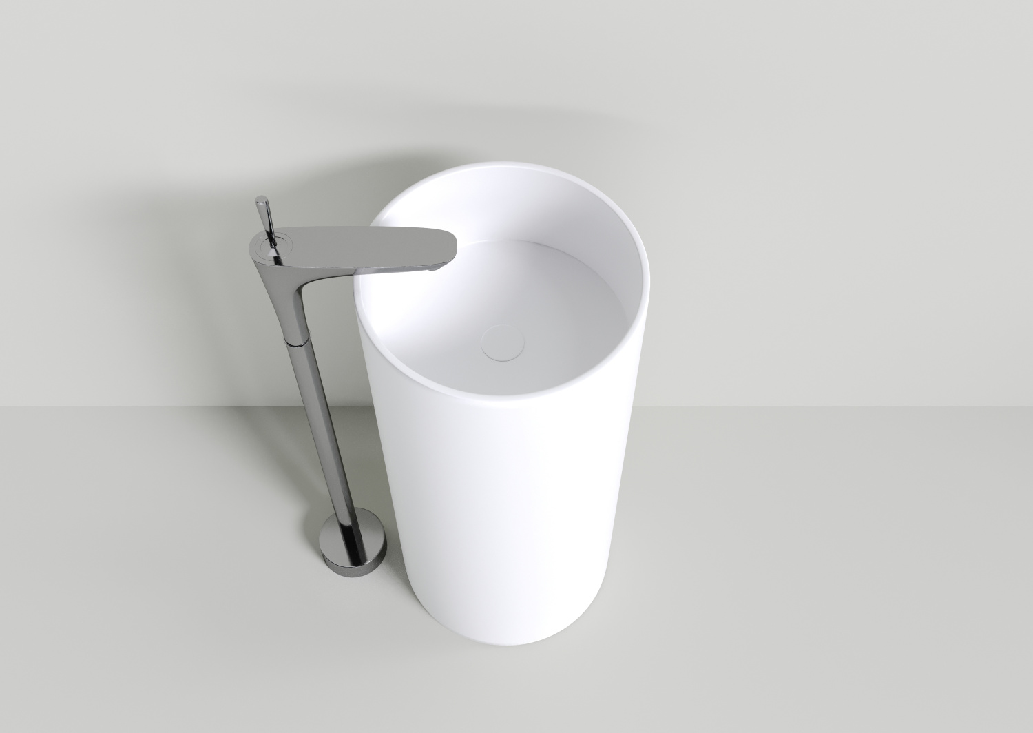 NT Bagno Pavia Раковина напольная 40х40хh90 см, цвет: белый матовый NT608