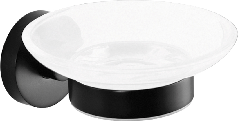 Bemeta Dark Мыльница со стеклянной чашей, подвесная, цвет: черный матовый 104108040