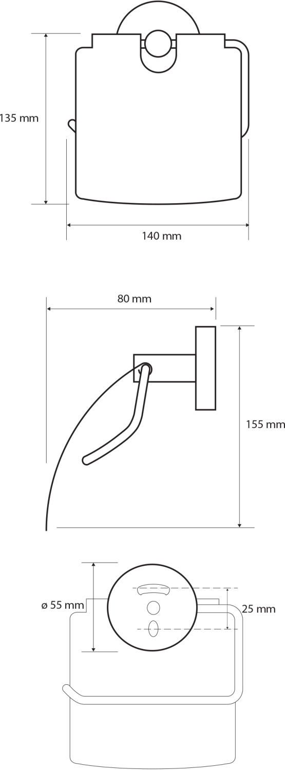 Bemeta Dark Держатель туалетной бумаги, черный матовый 104112010