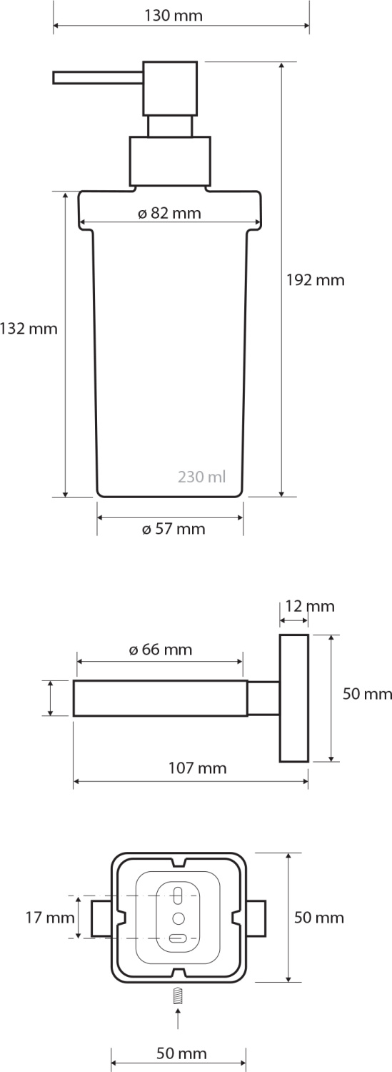 Bemeta Tasi Настенный дозатор для жидкого мыла, стекло цвет: хром 154109042