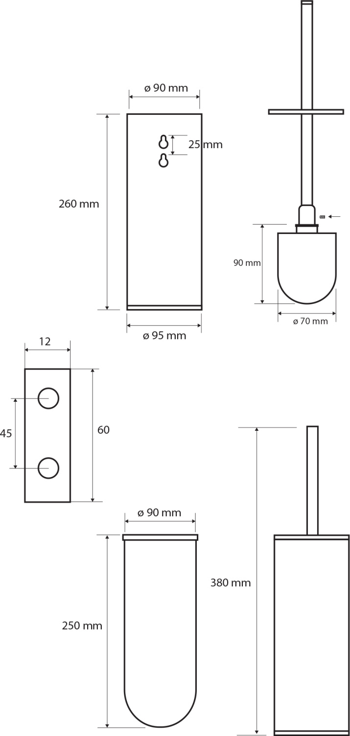 Bemeta White Ершик для унитаза подвесной/напольный с латунной колбой, цвет: белый матовый 102313064