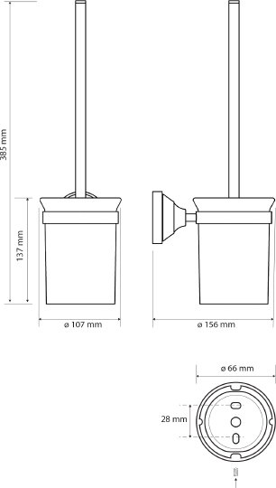 Bemeta Kera Ершик для унитаза подвесной с керамической колбой, цвет: бронза 144713017