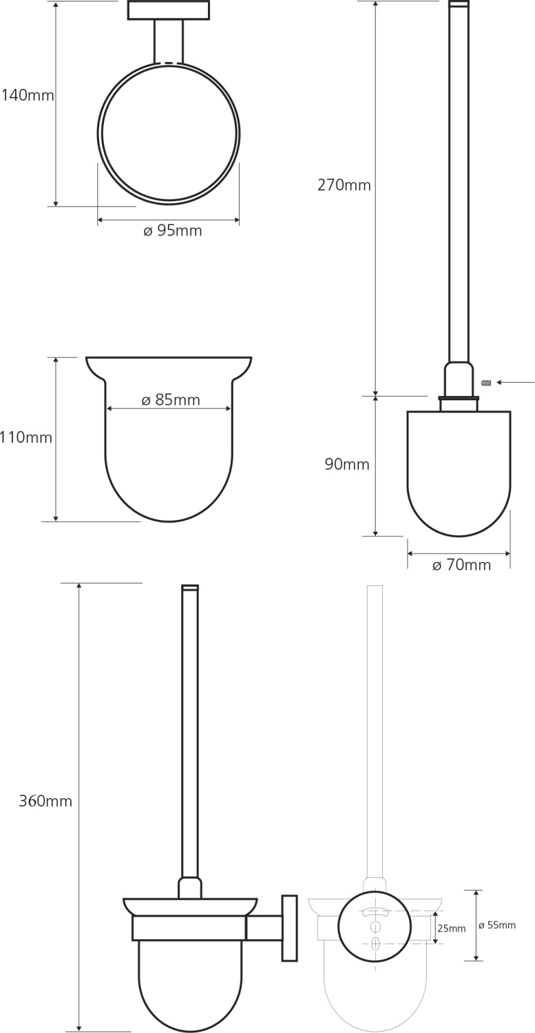 Bemeta Omega Ершик подвесной цвет: хром 104113017